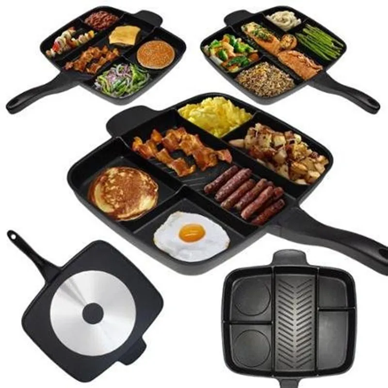 

Wuheyi multi-function frying pan multi-functional aluminum pan black square baking pan c
