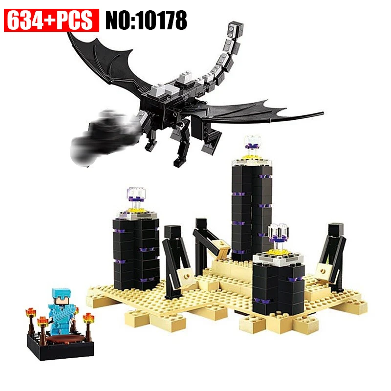 

AIBOULLY Bela 10178 Minecrafted EnderDragon 634 Pcs My Word Building Blocks Toys For Children Compatible with 21117