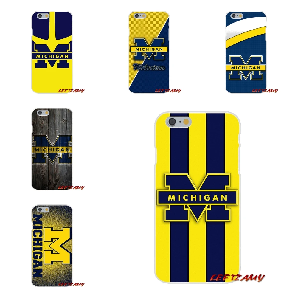 

For iPhone X 4 4S 5 5S 5C SE 6 6S 7 8 Plus Go Blue Go Michigan Logo Soft Phone Case Silicone