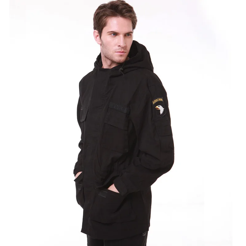 Trench Coat Casual Men Jacket Classic M65 Men's Trench Coat Pure Cotton Outerwear Fleece Windbreaker Multi Pocket Tactical Jacket Men Clothing Coats AF802