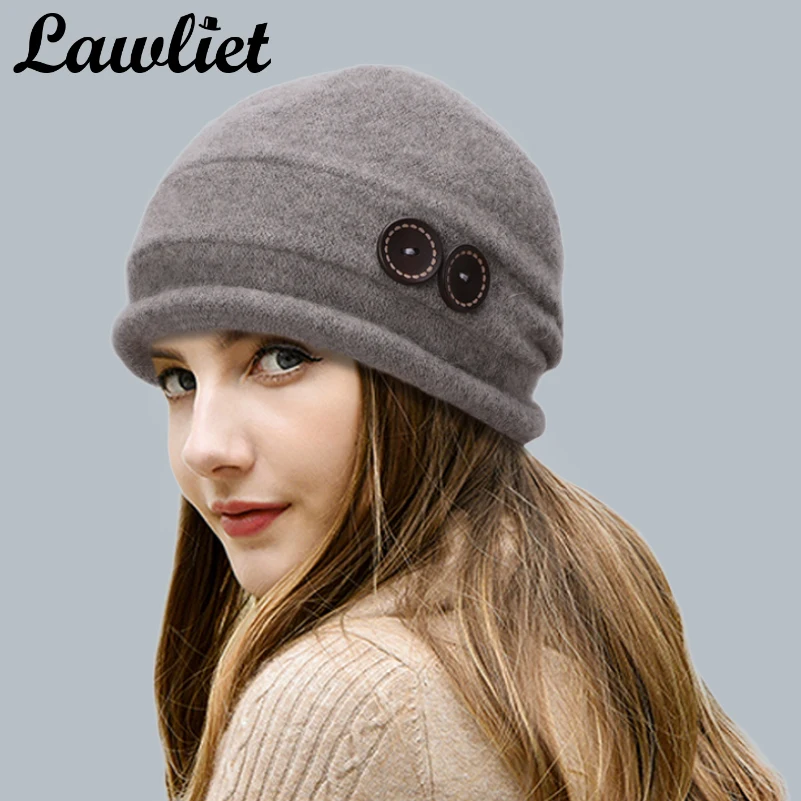 Lawliet, Женская шерстяная шапка, кепка, зимняя шапка вязаная шерстяная шапка, женская модная теплая шапка T178