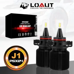 Высокая Мощность LOAUT J1 PSX24W автомобиля светодиодный фар комплект лампы высокой ближнего света 50 Вт 8000LM 6500 К 12 В новое поступление