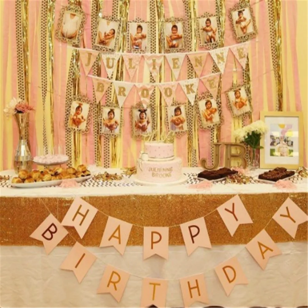 С днем рождения баннер детский душ украшения фото будка баннер «С Днем Рождения» гирлянда счастливый день рождения детский душ флаги