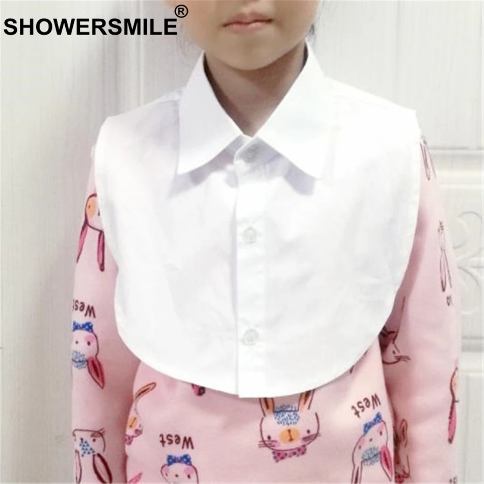 SHOWERSMILE ложный воротник для детей белый Хлопковый отложной съемный девочек и