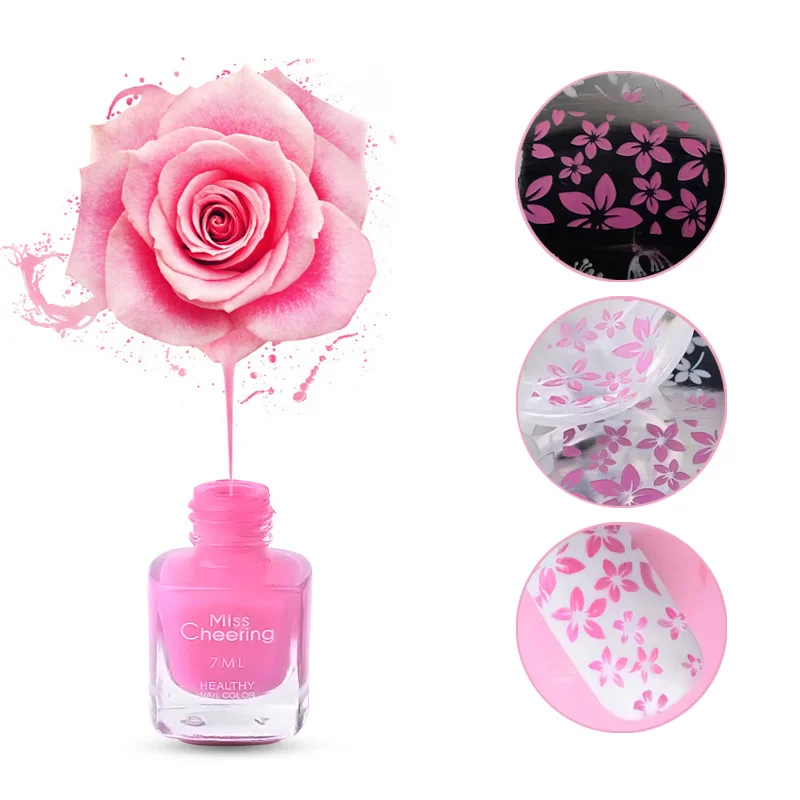 

Changing Shining Colorful Nail Art Polish Nail Printing 7ml 6 Color Lacquer Nail Polish Art DIY Art Mood TSLM1