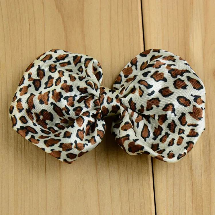 20 pcs/lot 4" DIY Fabric Hairbow Animal print Chiffon Bows ...