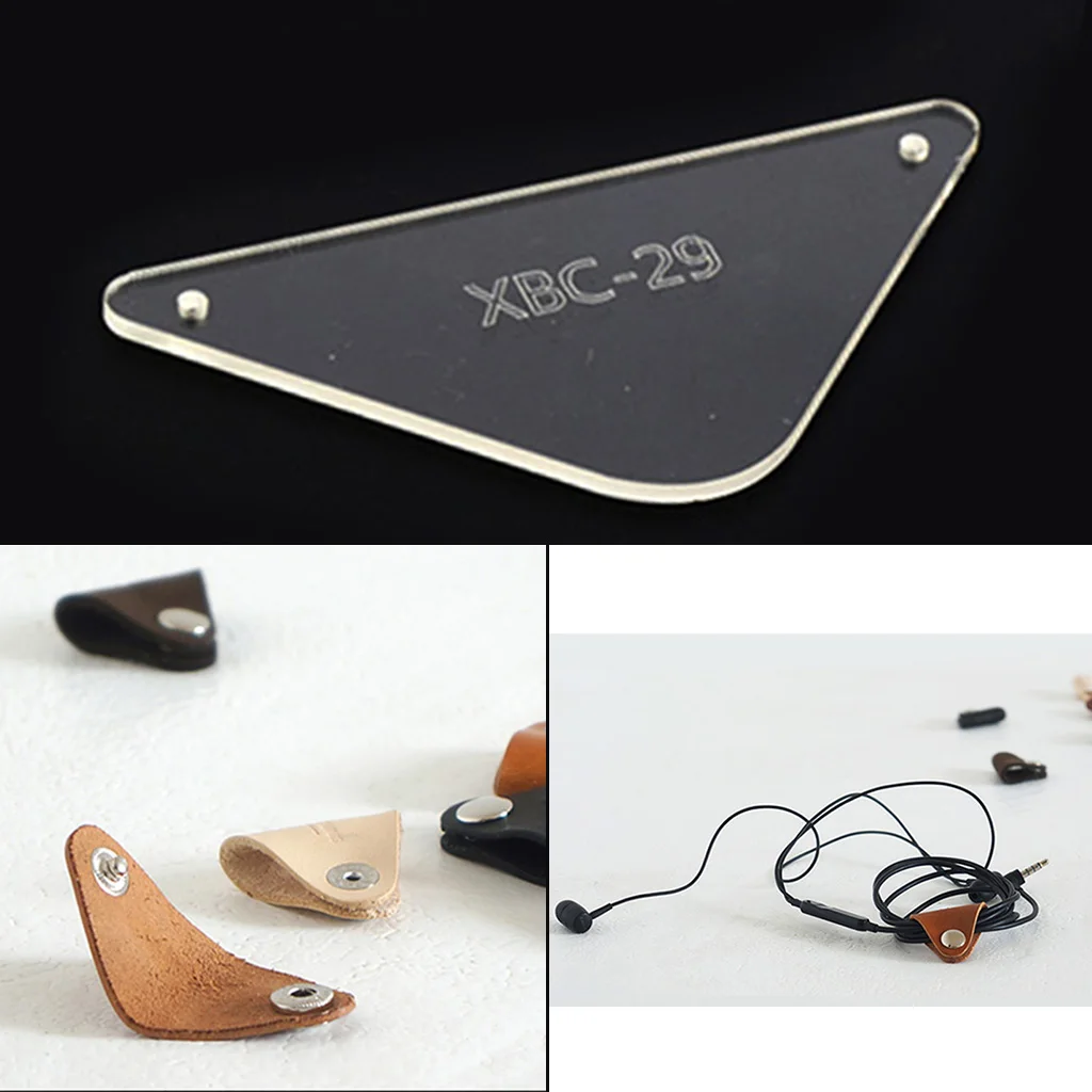 DIY Leather Headphone Cable Acrylic Template Stencil Leather Craft Pattern for Beginners 93*44mm
