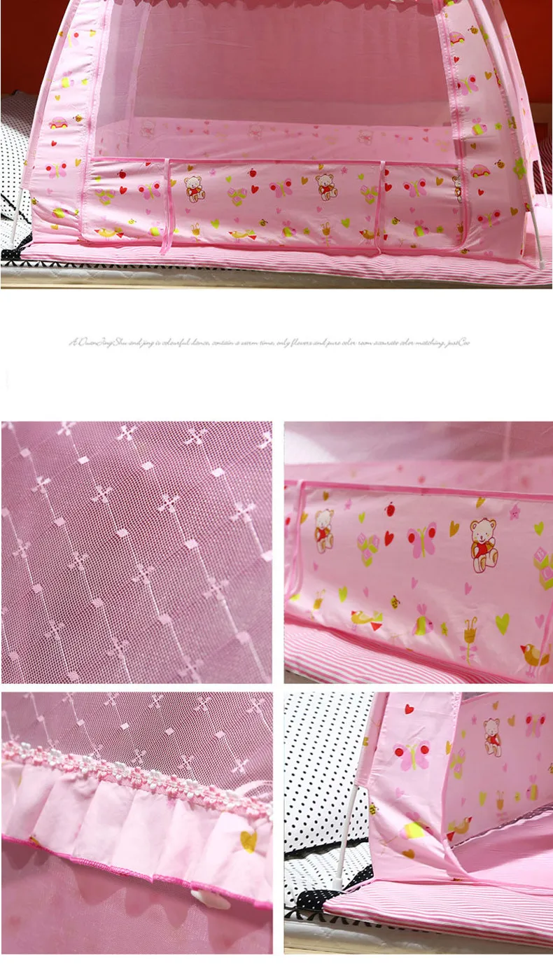 Розовая переносная сетка для младенцев от насекомых, москитная сетка, детский балдахин для колыбели, кровать, москитная сетка, летняя детская кровать, кроватка, Москитная палатка