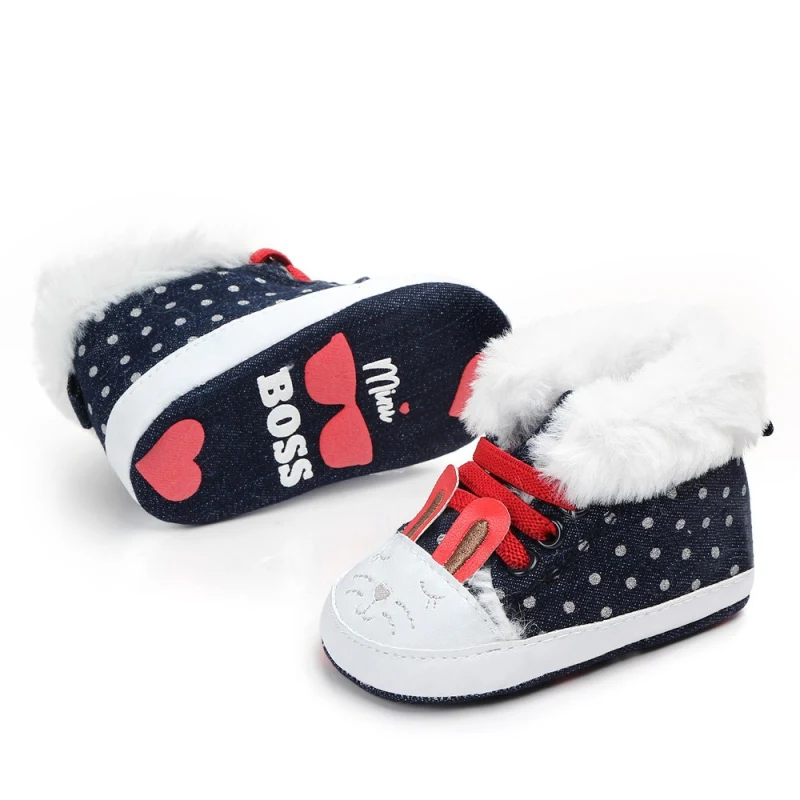 Зимняя бархатная детская обувь для новорожденных девочек обувь для первых шагов теплая русская мультяшная Милая бархатная обувь принцессы