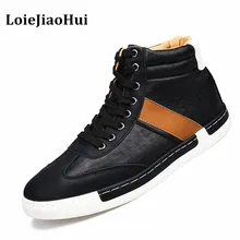 High Top calzado Casual Hombres de Cuero Botas de Marca Zapatos del Tablero Hombres Planos Cómodos Botines de Invierno Primavera Al Aire Libre Brogue NS039