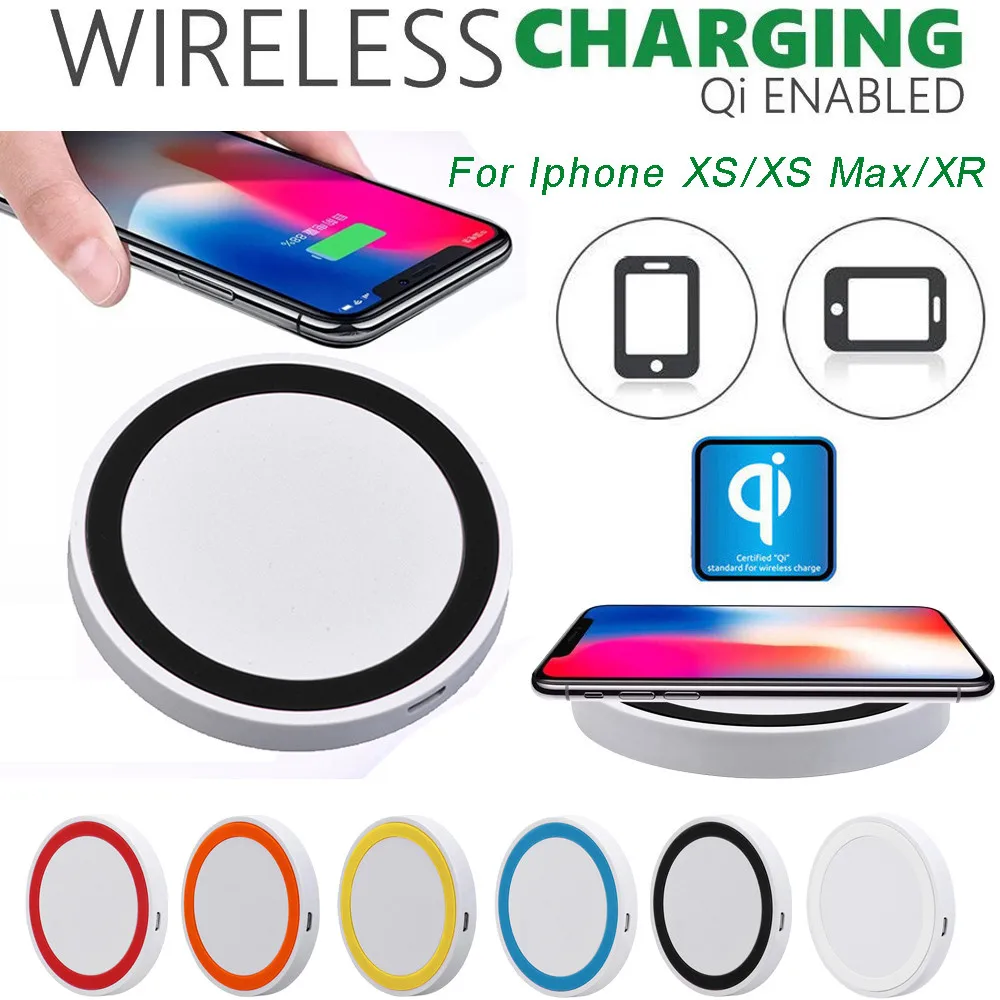 

2019 Ultra-thin Qi Wireless Charger Power Charging Pad For Iphone XS / XS Max / XR 25#
