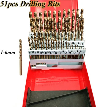

Stainless Steel Drill Bit Set With Hard Cobalt-containing Combination Set 51 Piece Straight Shank Twist Drill HSSCO