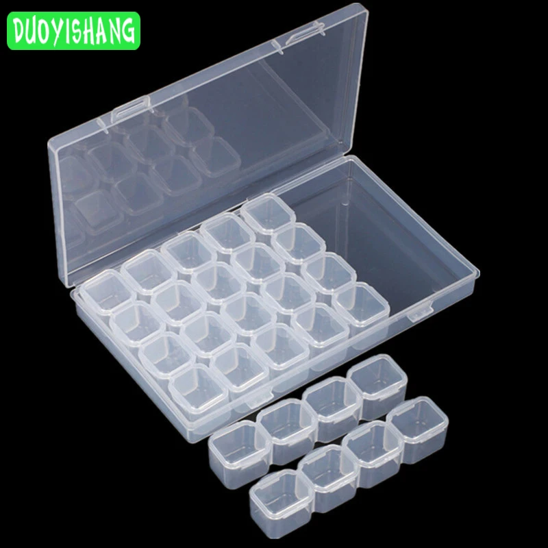 

DUOYISHANG Box For Diamond Painting 28 Cell Container Diamond Embroidery Storage Box Rhinestones Organizer