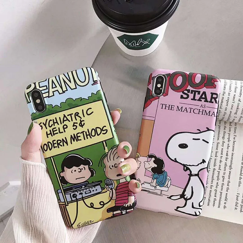 

Cartoon Atlas Peanut Charlie brown dog phone case For iphone7 case IMD Soft silicone cover For iphone6 6s 7 8plus x xr xs max