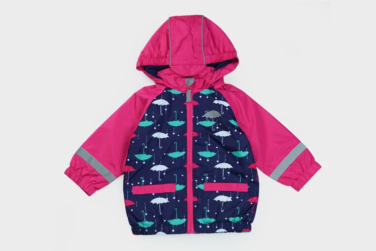 Куртка для девочек, комплект одежды, пальто+ комбинезон, детский плащ, водонепроницаемые ветрозащитные комплекты для маленьких девочек, светоотражающее пальто, теплая куртка