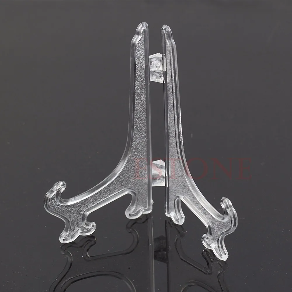 

5Pcs Folding Plastic Plate Holders Picture Frame Display Dish Rack Height - 12cm New