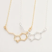 yiustar 2017 Serotonin Molecule Pendants font b Necklace b font For Women Chemistry Chokers Collar Elegant