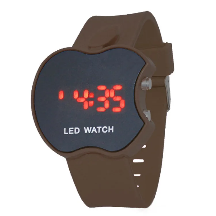 Модная мягкая силиконовая цифровые часы для женщин и мужчин люксовый бренд светодиодный спортивные наручные часы для мальчиков и девочек Часы relogio feminino - Цвет: Коричневый