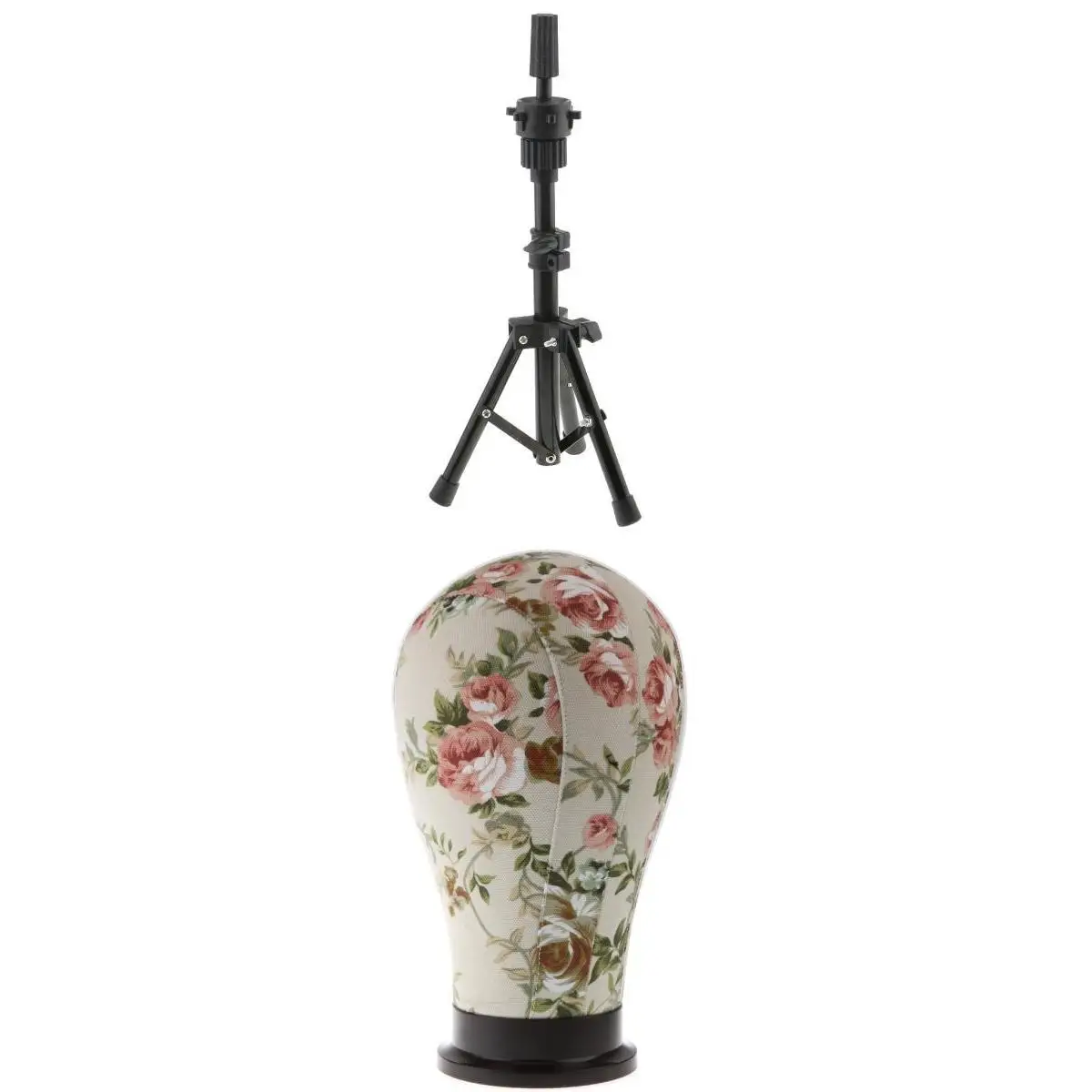 

Training Mannequin Head Cork Canvas Block Mannequin Model Head Wigs Making Display Tripod Stand 23'