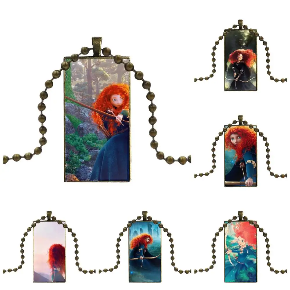 Cartoon Brave Merida Shining Colorful Cute For Valentine'S Day Gift Necklace Fashion Long Chain With Rectangle Jewelry | Украшения и