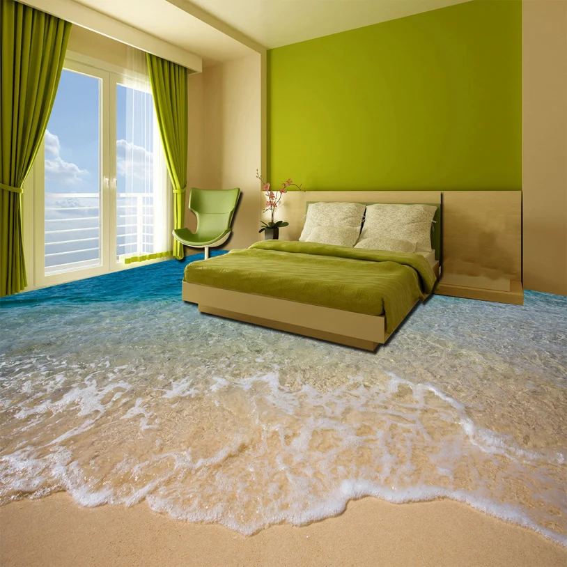 Custom 3D Floor Sticker Beach Sea Water Living Room Bedroom Bathroom Floor Mural Self-adhesive Vinyl Wallpaper Papel De Parede Custom 3D Floor Sticker Beach Sea Water Living Room Bedroom Bathroom Floor Mural Self-adhesive Vinyl Wallpaper Papel De Parede