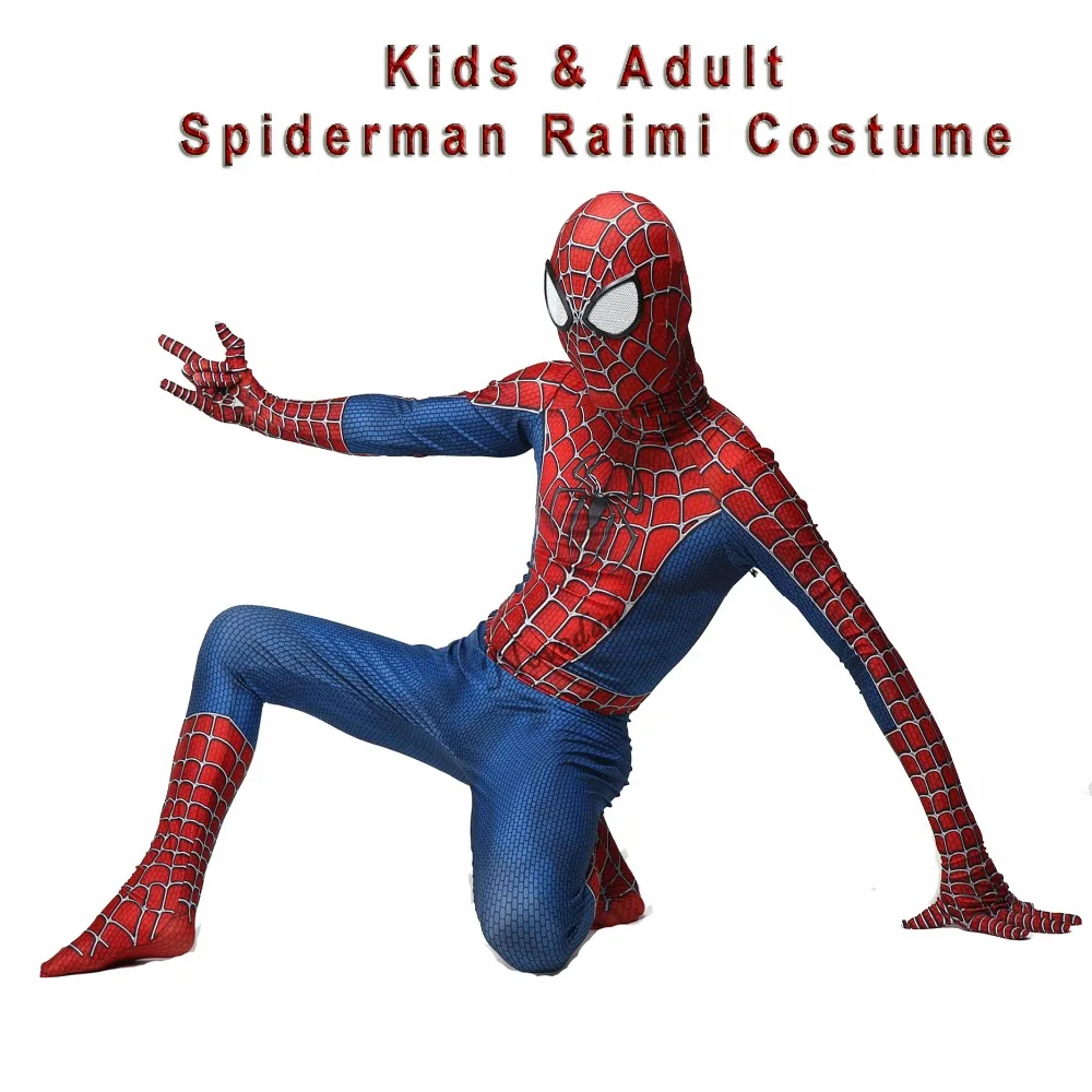 

Adult Kids Spider Man 3 Raimi Spiderman Cosplay Costume 3D Print Spandex Zentai Superhero Bodysuit Suit Jumpsuits