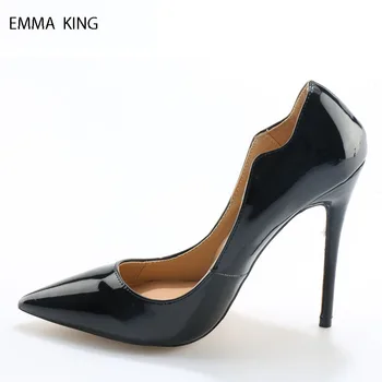 

Zapatos De Mujer Sexy Pointy Toe Black Pumps Women High Heels Slip On Shallow Mouth Stilettos Fashion Party Dress Shoes Woman