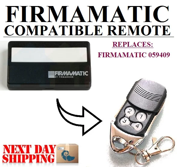 

10pcs Firmamatic 059409 1A5477-1 Firmadoor B&D Compatible Garage Door Remote Control