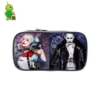 

Suicide Squad Cosmetic Cases Harley Quinn Joker Pencil Holder Kids School Supplies Purses Boys Girls Fashion Makeup Bag