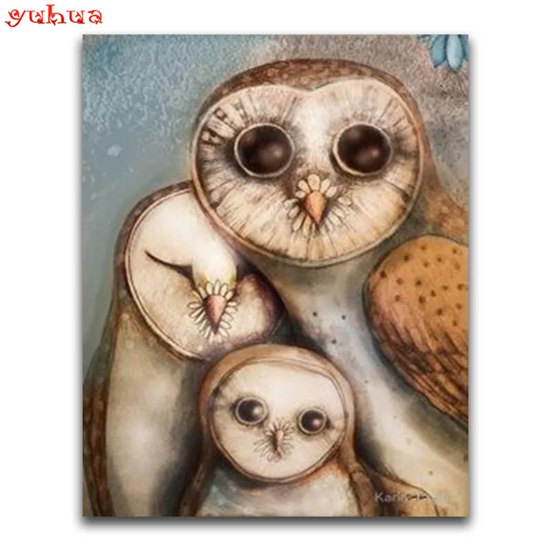 5D DIY Diamond painting Owl Full Square Diamond embroidery Cross stitch Animal eagle Full Round Diamond mosaic Cartoon bird