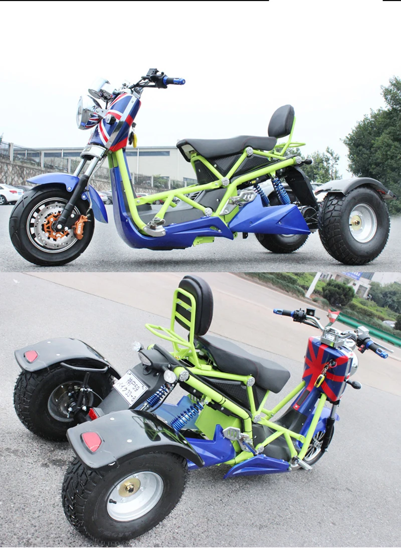 Flash Deal Motorcycles Electric Scooter 3 Wheel Tricycle Citycoco Popular Cool 72V 1000W High-powered for Adults Cycling The Handicapped 7