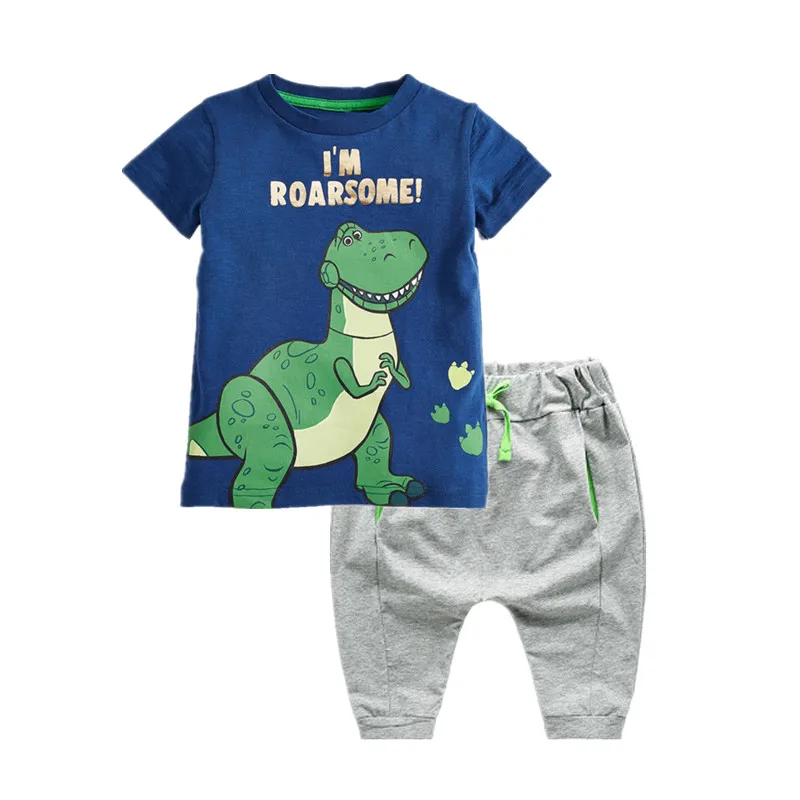 VIDMID/летние детские комплекты одежды Детская футболка для мальчиков+ короткие штаны комплекты одежды из 2 предметов детская одежда для маленьких мальчиков