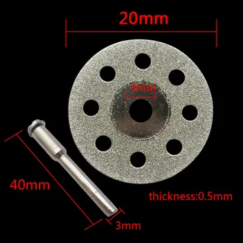 

10Pcs 20mm Diamond Coated Double Side Cutting Discs Metal Grinding Wheel Disc Circular Saw Dremel Accessories for Rotary Tool