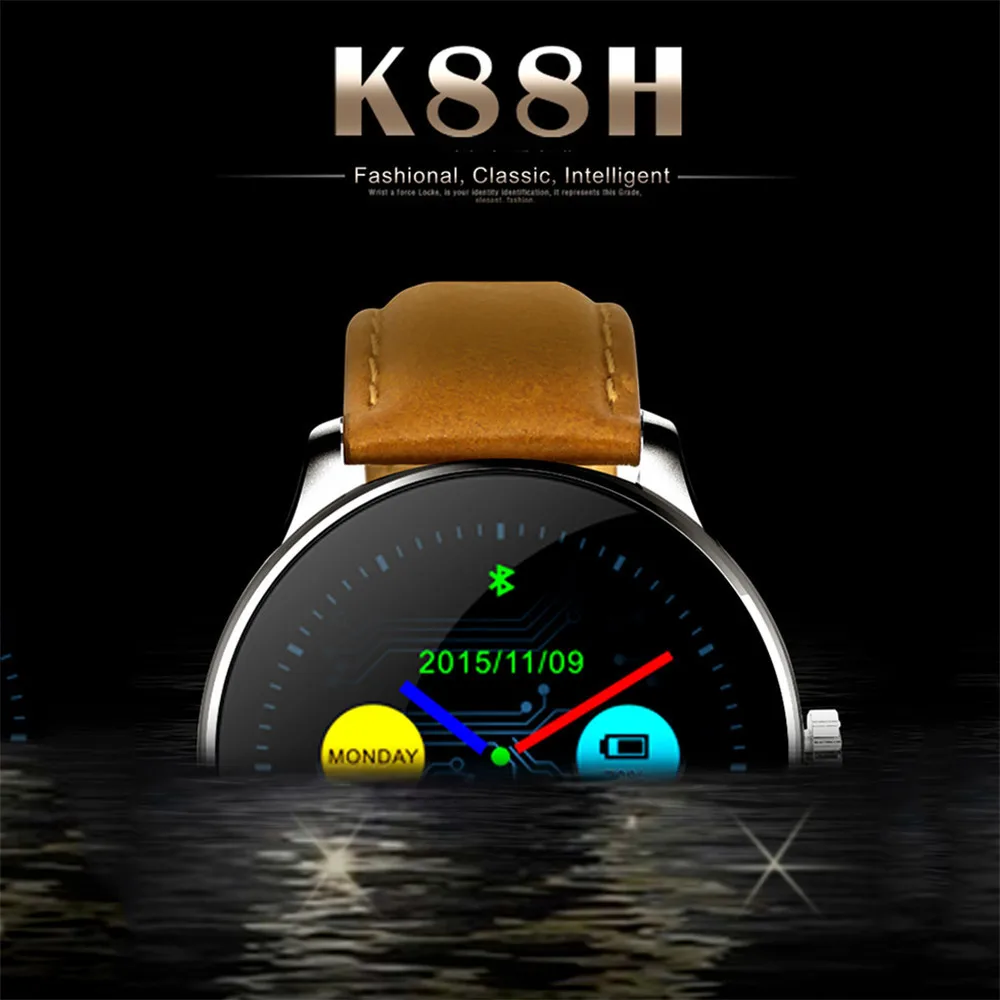 EXRIZU оригинальные K88H Bluetooth Смарт-часы телефон MTK2502 Smartwatch монитор сердечного ритма шагомер фитнес-трекер для Android iOS