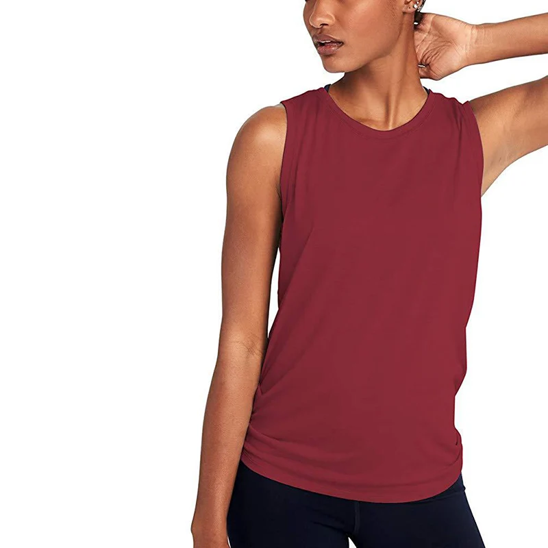 SALSPOR топы для тренировок, повседневные женские летние майки для йоги, Быстросохнущий сетчатый открытый спортивный жилет, дышащая футболка без рукавов - Цвет: Wine Red