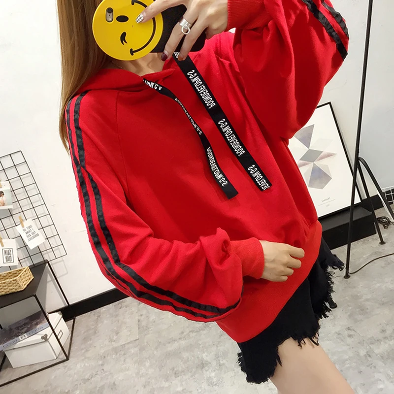 

WY-29 Autumn New Hoodie sweatshirt 2018 harajuku Casual hoodies women Hooded long sleeve hoodies loose Solid sweatshirt