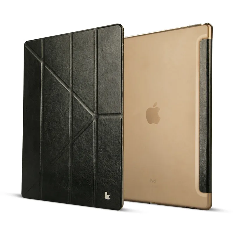Jisoncase флип-чехол для iPad Pro 12,9 из искусственной кожи прозрачная на планшет Фолио Смарт-Чехол для iPad Pro 12," тонкий авто Пробуждение Funda