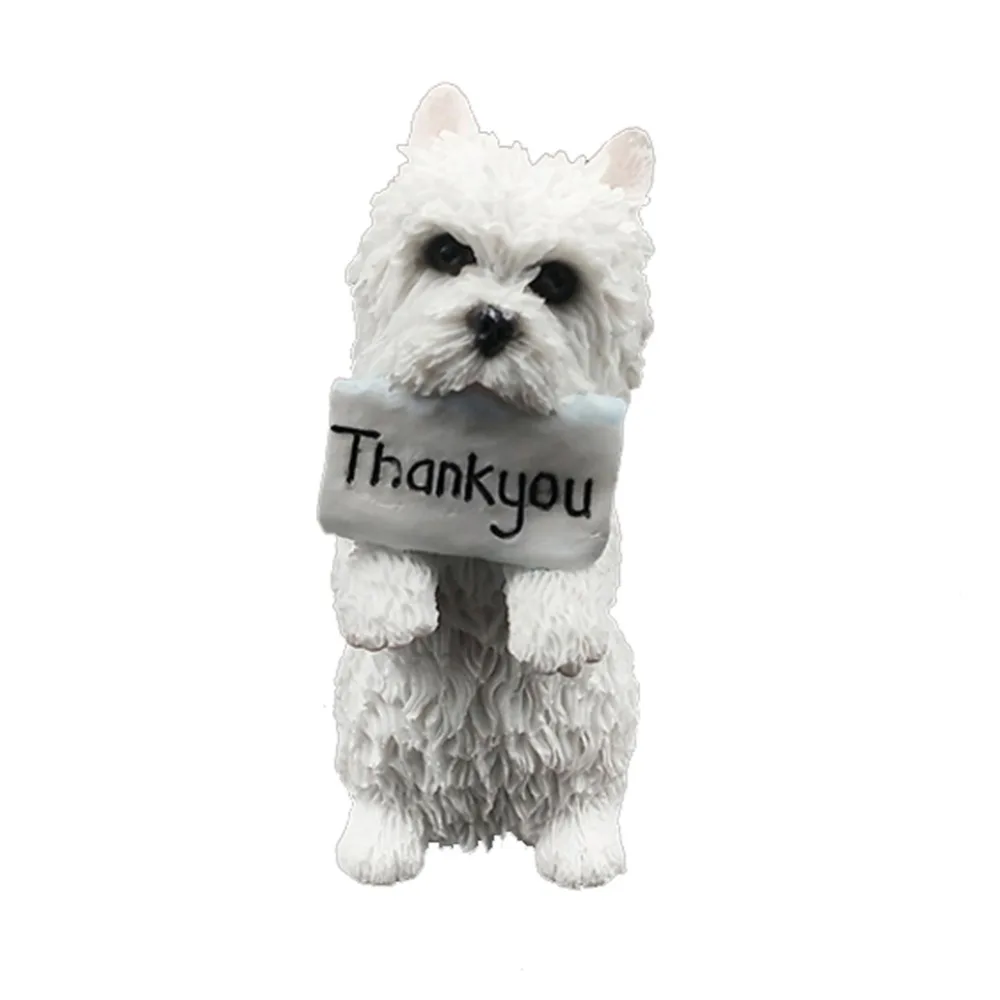 

Standing Thank You West Highland White Terrier Resin Dog Figurines for Decoration