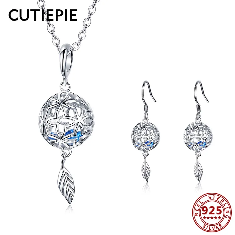 

CUTIEPIE Real 925 Sterling Silver Luxury Everlasting Flower Clear CZ Necklaces Earrings Set for Women Silver Jewelry Sets Gifts