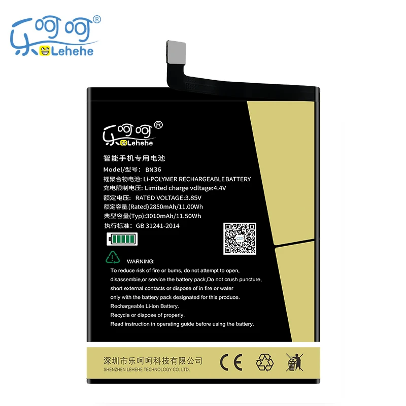 

Original LEHEHE BN36 Battery For Xiaomi Mi 6X 3010mAh Replacement Bateria with Tools Gifts