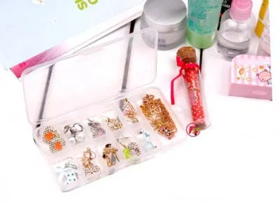 

BF040 Transparent cover jewelry boxes storage box 11cases 14.8*8*2CM Free shipping