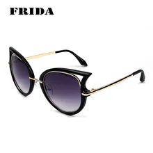 FRIDA 2016 Fashion Designer Sunglasses Women Personality Cat Eye Shades Glasses Gafas Unisex Outwear Sun Galss Oculos De Sol