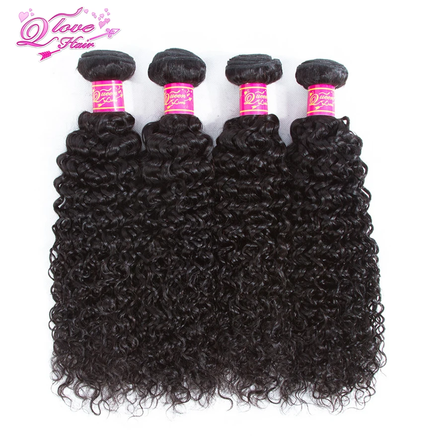 

Queen love Hair Malaysia Kinky Curly Hair 4 Bundles Remy Hair Free Shipping Natural Color 100% Human Hair Weave Extensions