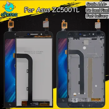 

oPesea 5.0'' For Asus ZenFone Go ZC500TG Z00VD LCD Display Panel Touch Screen Digitizer Glass Sensor Assembly With Frame
