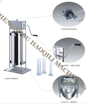

7L Stainless steel manual sausage stuffer | sausage filling machine