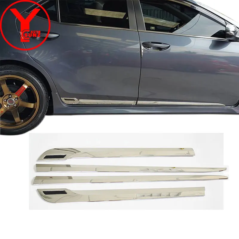 body cladding For Toyota Corolla ALTIS E170 2014 2015 2016 2017 chrome