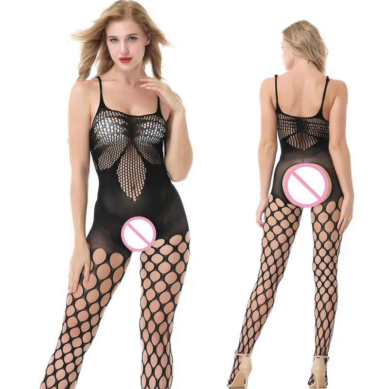 

GOYHOZMI Black Stretch jacquard Tights women hot hose full body sexy fishnet