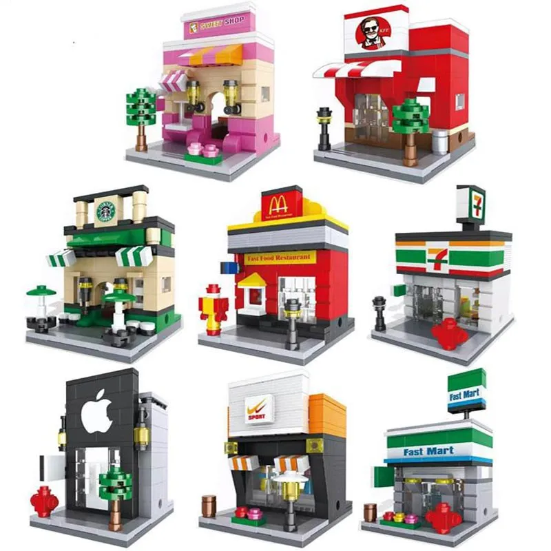 

Legoings Mini Cola Pizza Convenience Store Building Blocks Toy Kit DIY Educational Children Birthday Gifts