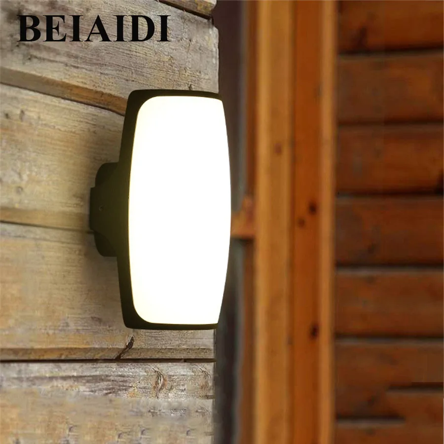 

BEIAIDI IP54 9W Outdoor Led Wall Lamps Waterproof Led Porch Lights Modern Aluminum Villa Fence Garden Balcony Gateway Wall Light