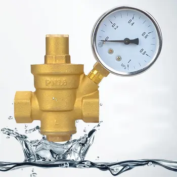 

4/6 points Brass Water Pressure Reducing Maintaining Valves Regulator Mayitr Adjustable Relief Valves With Gauge Meter 85*63mm